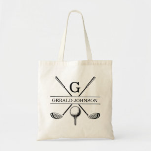Golf Design Monogram Template Tote Bag