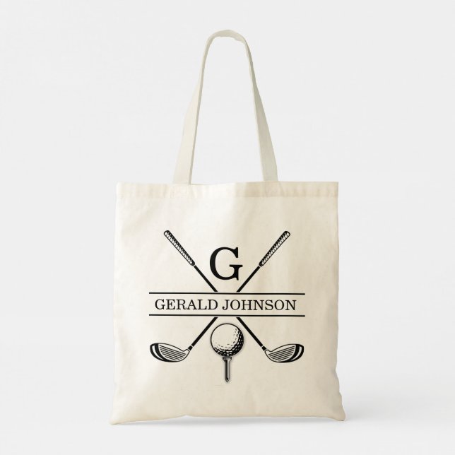 Golf Design Monogram Template Tote Bag (Back)