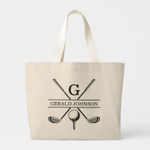 Golf Design Monogram Template Tote Bag