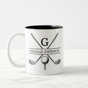 Golf Design Monogram Template Two-Tone Coffee Mug