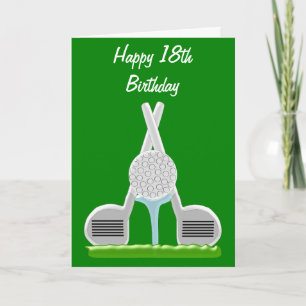 Golf Design Personalised 18th Birthday Card