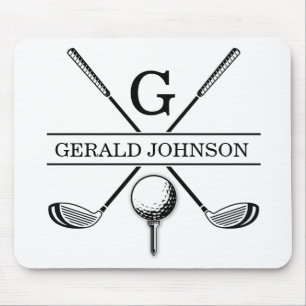 Golf Design with Wreath Monogram Template Mouse Pad