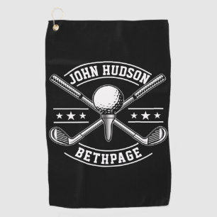 Golf Design with Wreath Monogram Template Towel