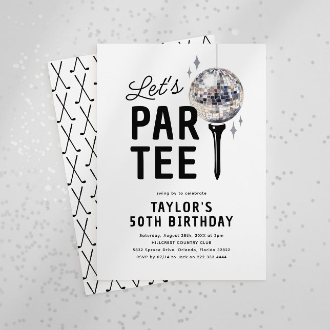 Golf Disco Adult Birthday Party Invitation (Creator Uploaded)