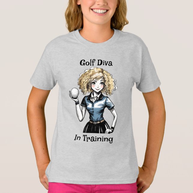 Golf Diva In Training - Junior Golf T-Shirt (Front)