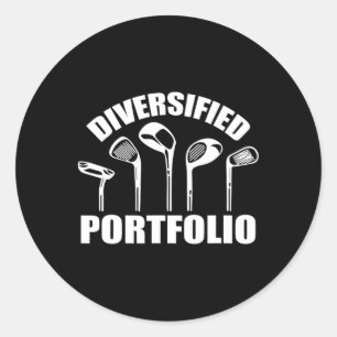 Golf Diversified Portfolio Funny Business Entrepre Classic Round Sticker
