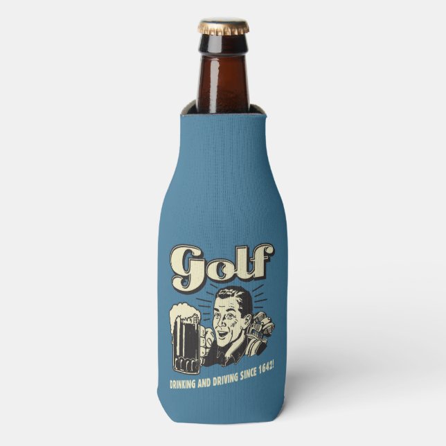 Golf: Drinking & Driving Since 1642 Bottle Cooler (Bottle Front)