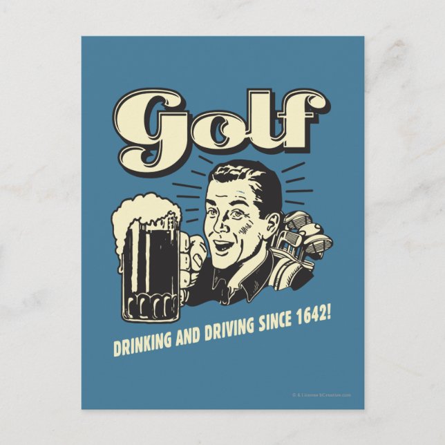 Golf: Drinking & Driving Since 1642 Postcard (Front)