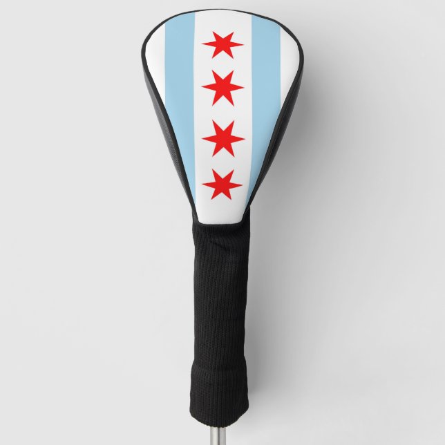 Golf Driver Cover with Flag of Chicago, USA (Front)