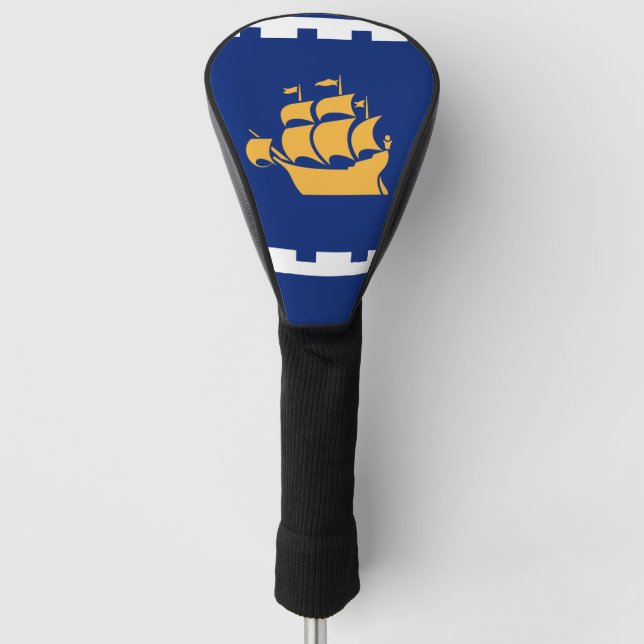 Golf Driver Cover with Flag of Quebec City, Canada (Front)