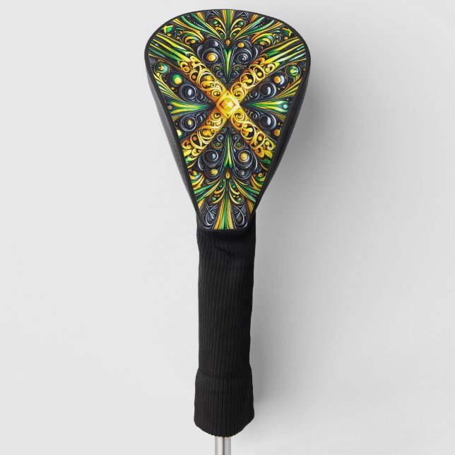 Golf Driver Cover with Jamaican Colours (Front)