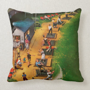 Golf Driving Range by John Falter Cushion