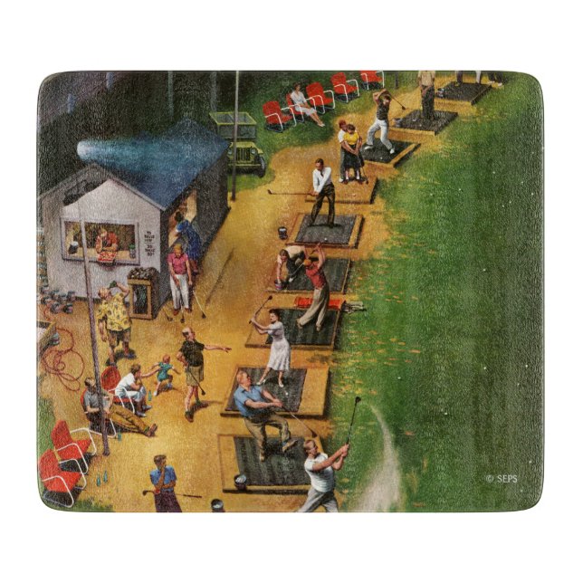 Golf Driving Range by John Falter Cutting Board (Front)