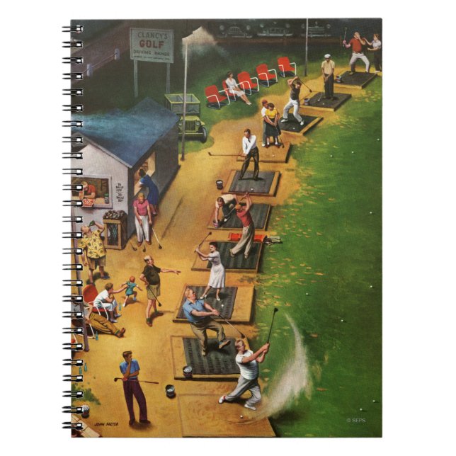 Golf Driving Range by John Falter Spiral Notebook (Front)