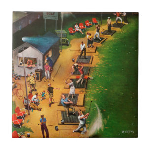 Golf Driving Range by John Falter Tile