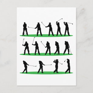 Golf Driving Sequence Postcard