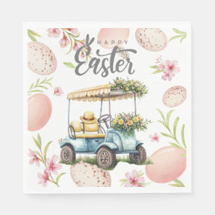 Golf Easter for golfer watercolor Spring Napkin