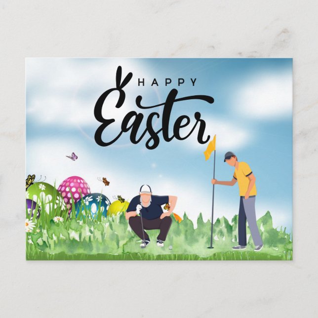 Golf  Easter Holiday for golfer  Postcard (Front)