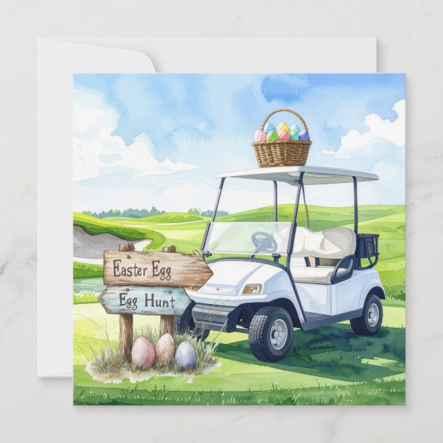 Golf Easter Holiday on golf course Card (Front)