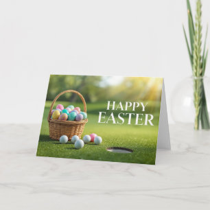 Golf Easter themed for Golfer with golf ball Holi Holiday Card