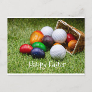 Golf Easter to golfer with eggs & Golf ball Card