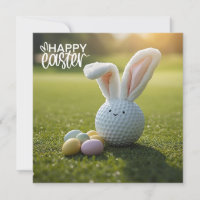 Golf Easter with golf ball bunny ear