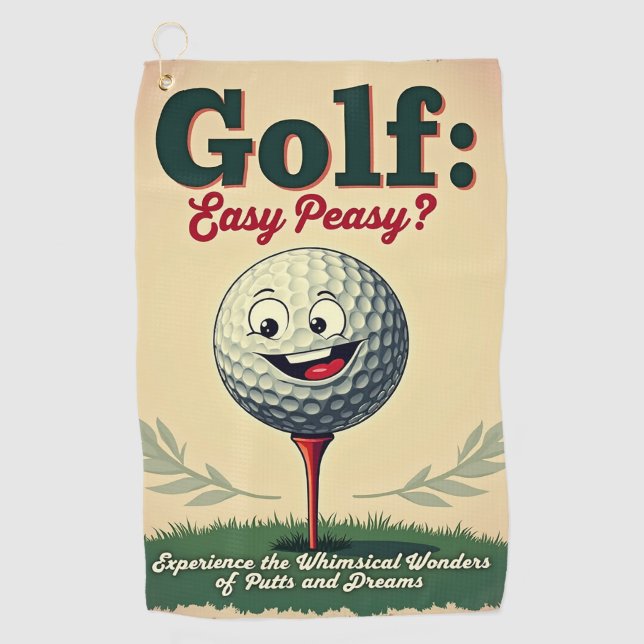 Golf: Easy Peasy? Golf Towel (Front)
