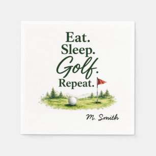 Golf eat sleep golf repeat for golfer napkin
