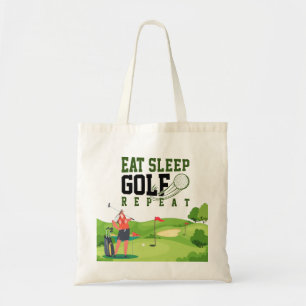 Golf eat sleep golf repeat tote bag