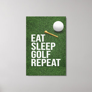 Golf eat sleep repeat canvas print