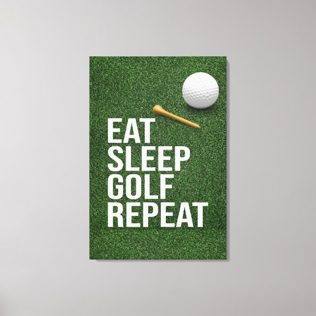 Golf   eat sleep repeat canvas print (Front)