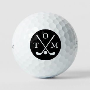 Golf Elegant Modern Monogram Typography Name Balls