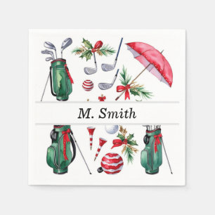 Golf equipment Christmas Decoration golfer party Napkin