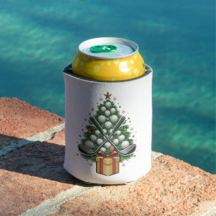 Golf Equipment Christmas Tree Christmas Golf Can Cooler