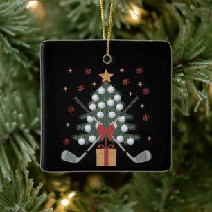 Golf Equipment Christmas Tree Christmas Golf Ceramic Ornament