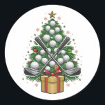 Golf Equipment Christmas Tree Christmas Golf Classic Round Sticker<br><div class="desc">Golf Equipment Christmas Tree Christmas Golf</div>