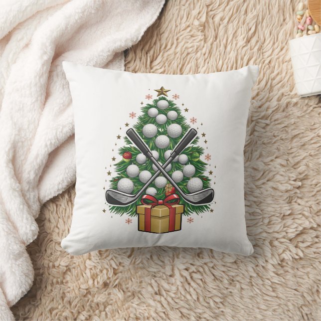Golf Equipment Christmas Tree Christmas Golf Cushion (Blanket)