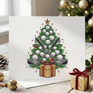 Golf Equipment Christmas Tree Christmas Golf Holiday Card