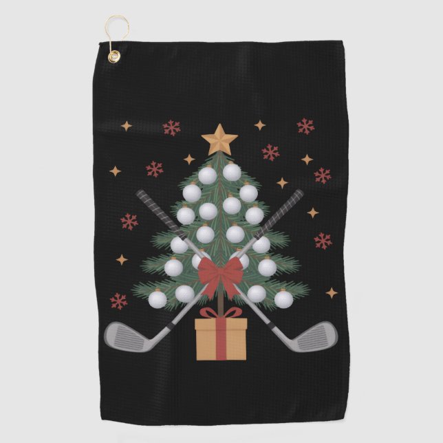 Golf Equipment Christmas Tree Christmas Golf Towel (Front)