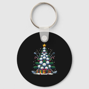 Golf Equipment Christmas Tree Christmas Golfer Wom Key Ring