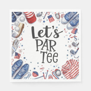 Golf Equipment with Text Let Par Tee Golf Party Napkin