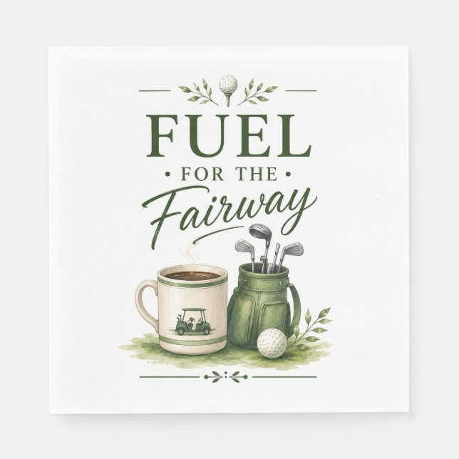Golf equipment with text on green napkin (Front)