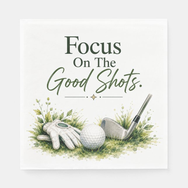 Golf equipment with text on green napkin (Front)