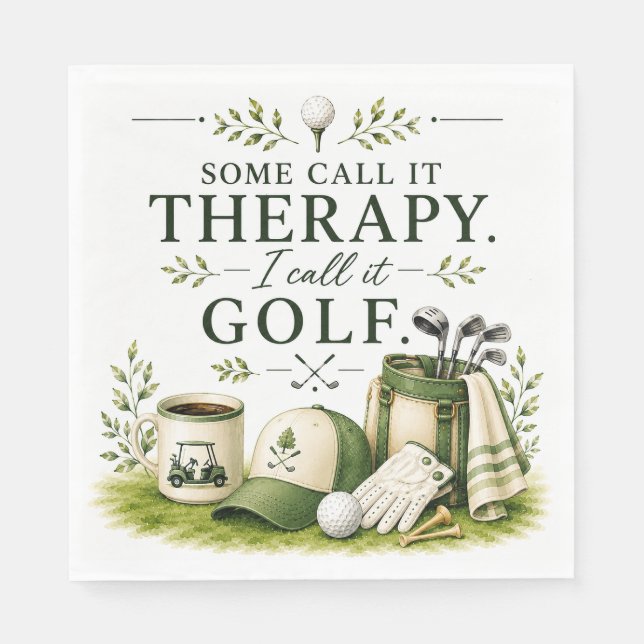 Golf equipment with text on green napkin (Front)