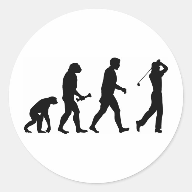 Golf Evolution Classic Round Sticker (Front)
