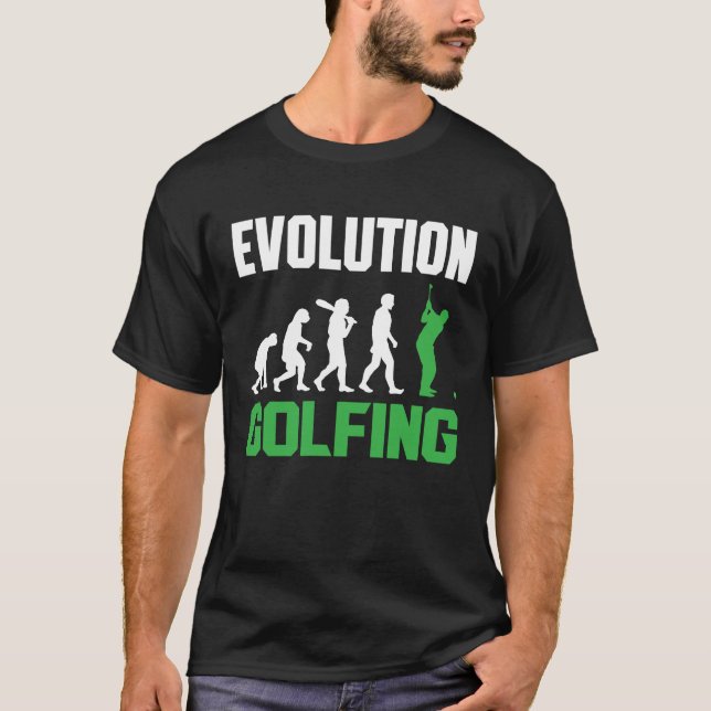 Golf Evolution From Monkey To Men Golfing  1 T-Shirt (Front)