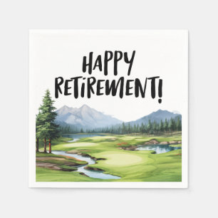 Golf Fairway Farewell: Retirement on the Green Napkin