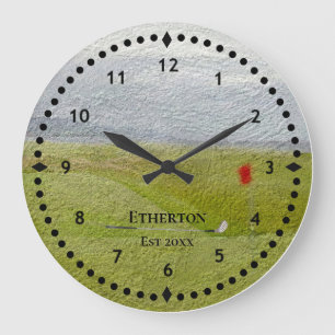 Golf Fairway Scene Large Clock