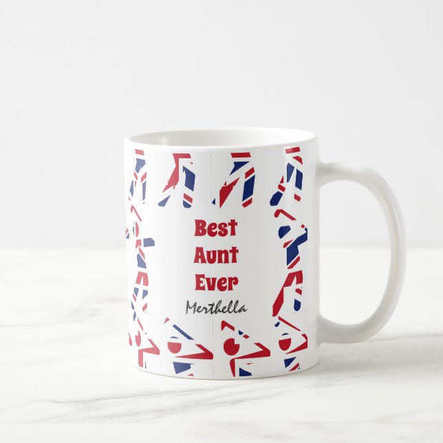 GOLF FAN Best Aunt Ever Personalised Union Jack Coffee Mug (Right)