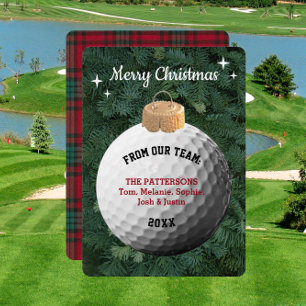 Golf Fan Personalised Ornament Christmas Card